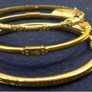 NIB LIA SOPHIA  Set Of 3 Bracelets DELHI-MANALI-ADARI Matte Gold/Crystals Sz M